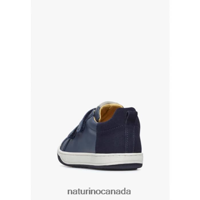 Kids CALEB VL Z2N0TL525 Naturino Nappa Leather and Suede Sneakers Blue