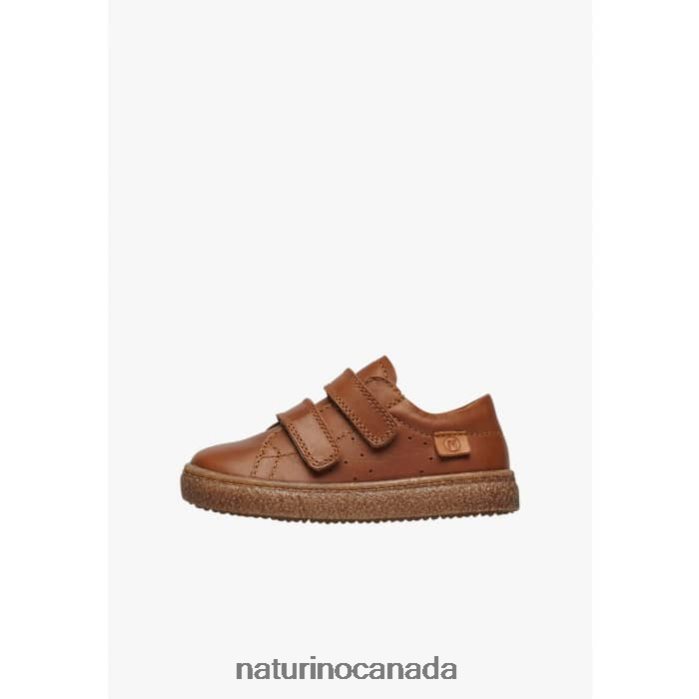 Kids CAREX VL Z2N0TL105 Naturino Nappa Leather Sneakers Cognac