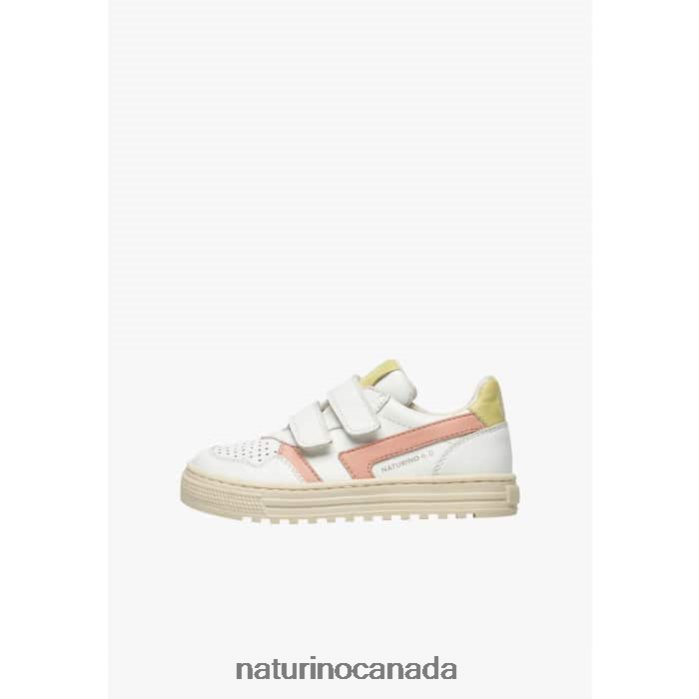 Kids CEONIA VL. Z2N0TL46 Naturino Faux Leather Sneakers White-Powder Pink