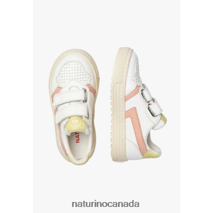 Kids CEONIA VL. Z2N0TL46 Naturino Faux Leather Sneakers White-Powder Pink
