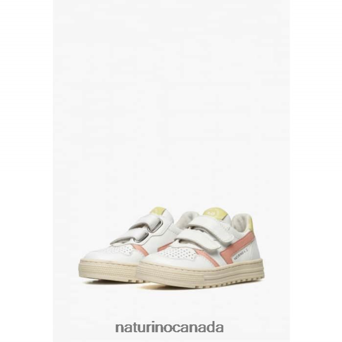 Kids CEONIA VL. Z2N0TL46 Naturino Faux Leather Sneakers White-Powder Pink