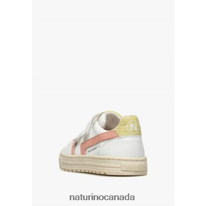 Kids CEONIA VL. Z2N0TL46 Naturino Faux Leather Sneakers White-Powder Pink