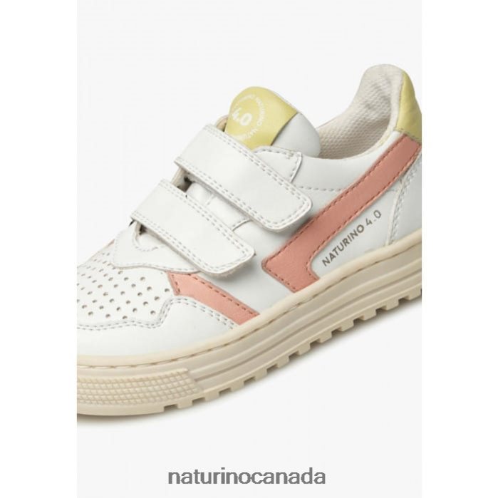 Kids CEONIA VL. Z2N0TL46 Naturino Faux Leather Sneakers White-Powder Pink