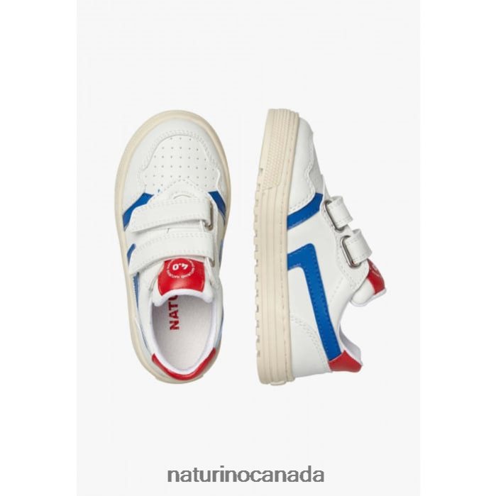 Kids CEONIA VL. Z2N0TL48 Naturino Faux Leather Sneakers White-Sky Blue