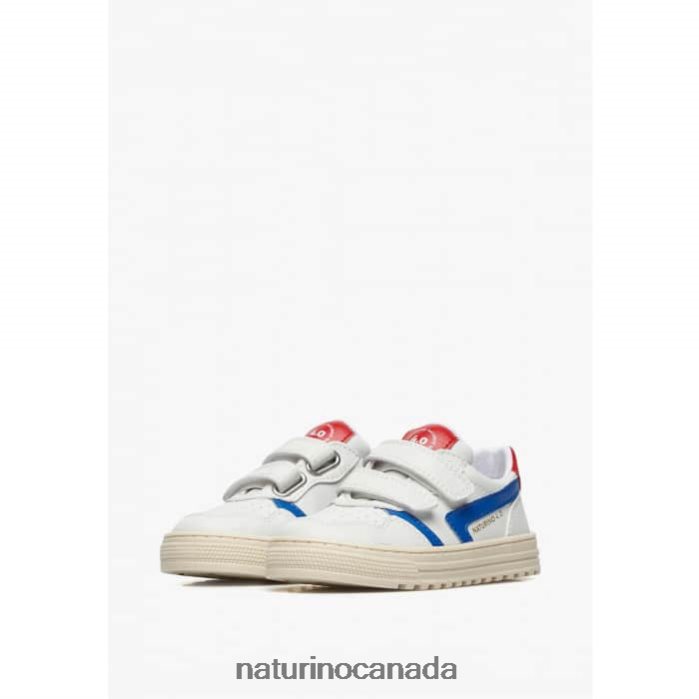 Kids CEONIA VL. Z2N0TL48 Naturino Faux Leather Sneakers White-Sky Blue