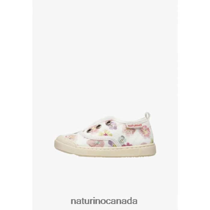 Kids DABOS Z2N0TL509 Naturino Fabric Sneakers White-Pink