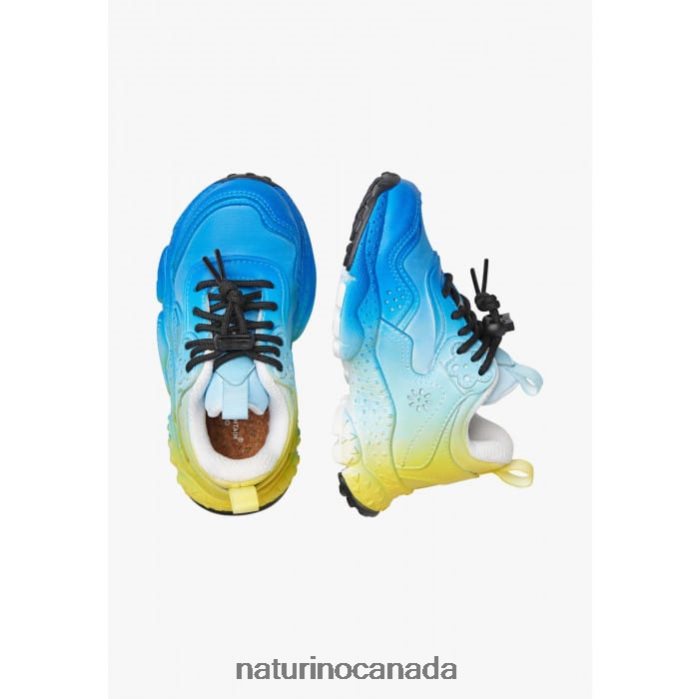 Kids DOI JUNIOR. Z2N0TL39 Naturino Eco Leather and Fabric Sneakers Blue-Sky Blue