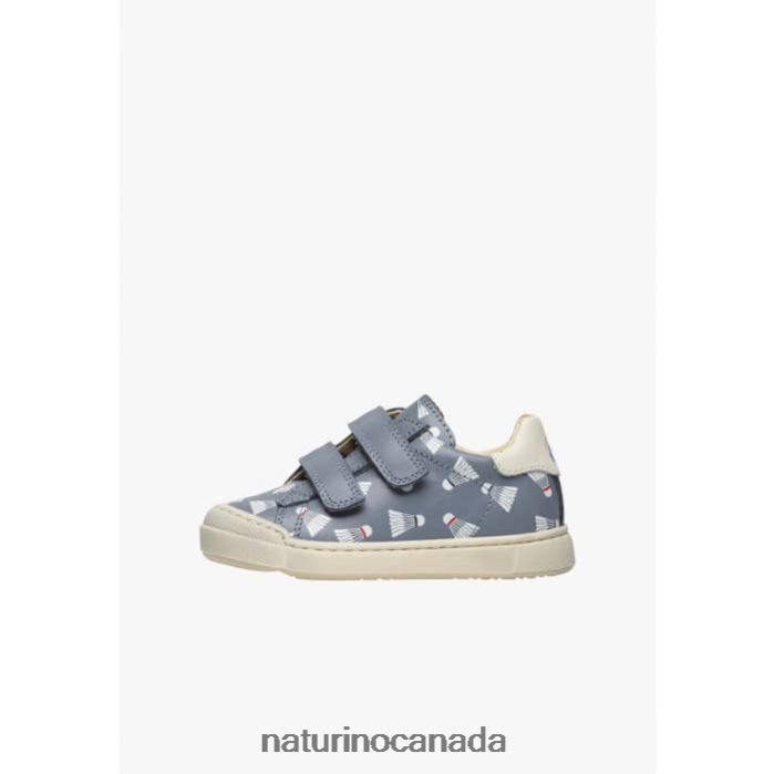 Kids EINDHOVEN VL Z2N0TL458 Naturino Leather Sneakers with Print Light Blue