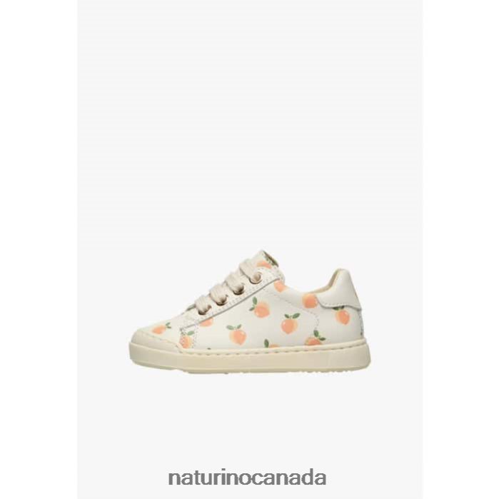 Kids EINDHOVEN ZIP Z2N0TL403 Naturino Apricot Print Leather Sneakers Cream