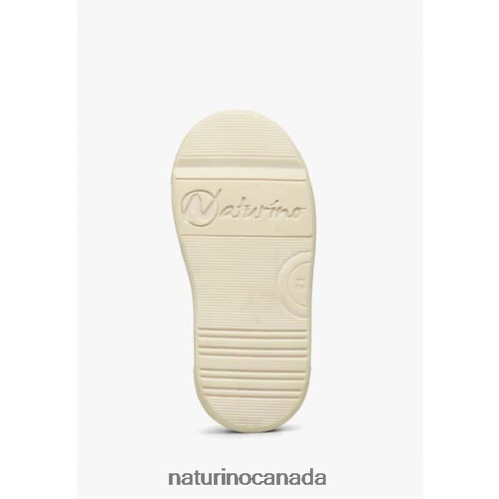 Kids FALUK ZIP Z2N0TL424 Naturino Leather and Suede Sneakers Cream-Brown