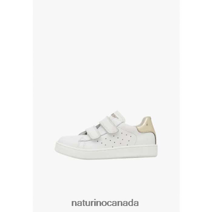 Kids HASSELT 2 VL. Z2N0TL439 Naturino Leather Sneakers White-Platinum