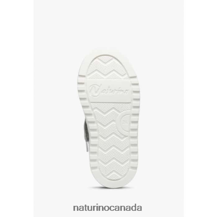 Kids HESS ARROW ZIP. Z2N0TL468 Naturino Leather and Suede Sneakers White-Black