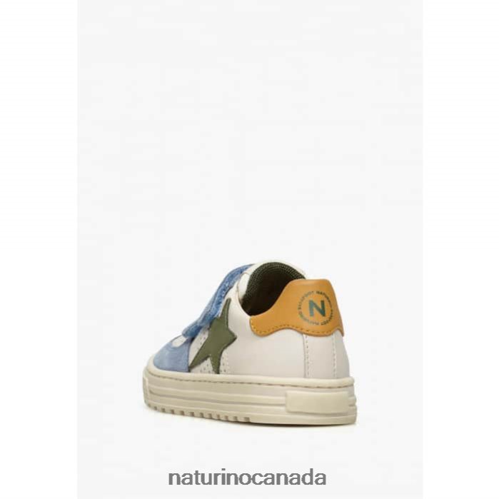 Kids HESS VL. Z2N0TL382 Naturino Leather and Suede Sneakers Sky Blue-Beige