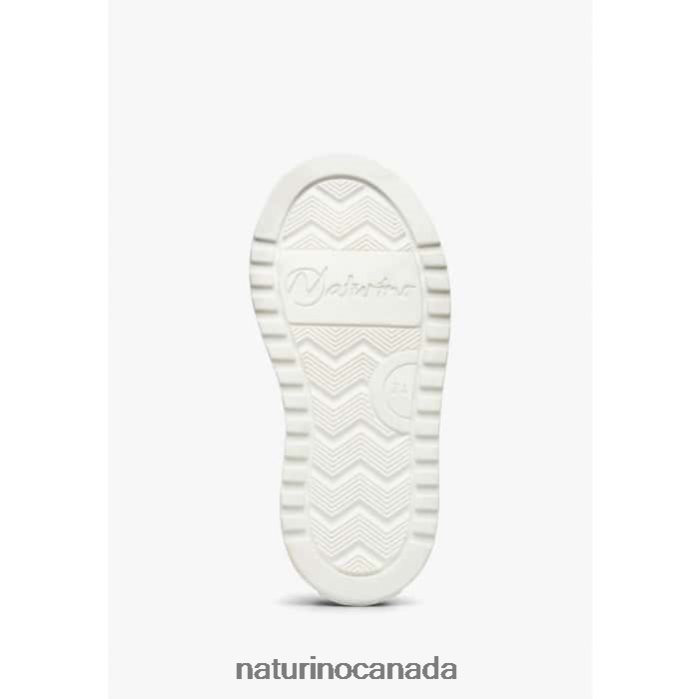 Kids HESS VL. Z2N0TL502 Naturino Leather and Suede Sneakers Lilac-White