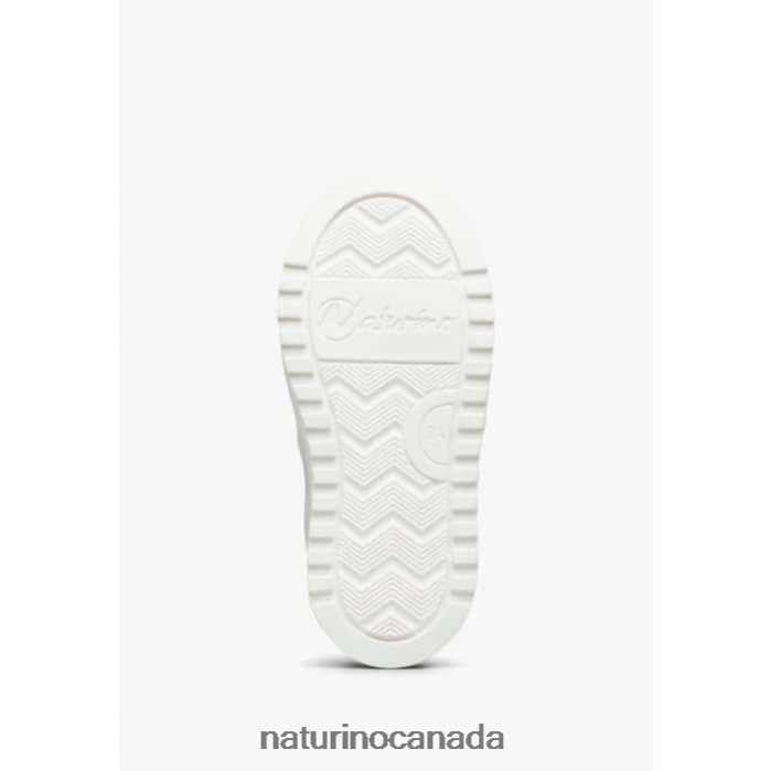 Kids HESS ZIP. Z2N0TL363 Naturino Perforated Leather Sneakers with Star with Zipper White