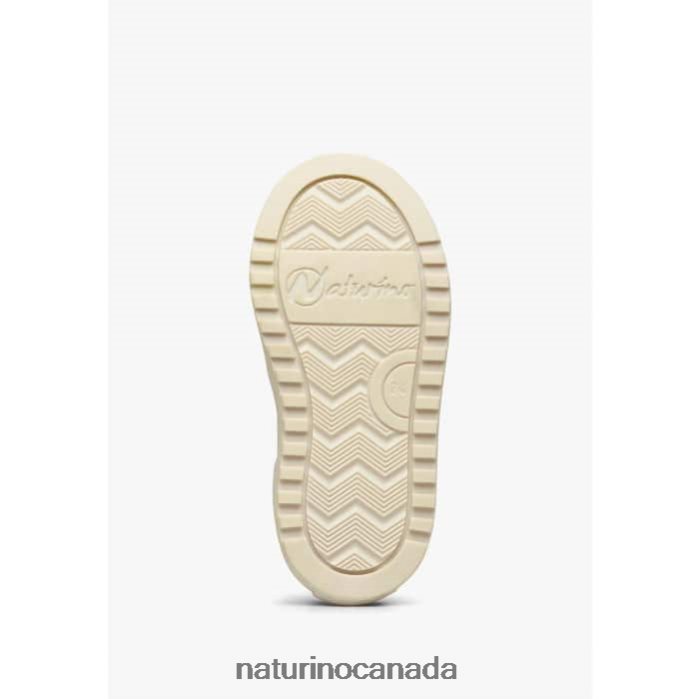 Kids HESS ZIP. Z2N0TL416 Naturino Perforated Leather and Sued Sneakers with Zipper White-Sky Blue