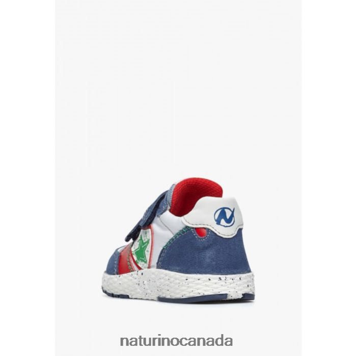 Kids JESKO STAR VL. Z2N0TL500 Naturino Suede and Fabric Sneakers Blue-White