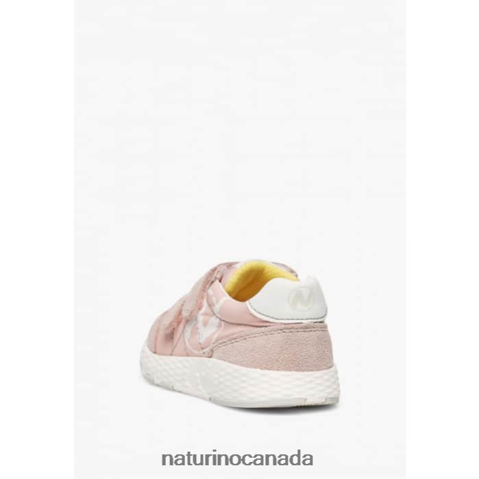 Kids JESKO VL. Z2N0TL437 Naturino Technical Fabric and Suede Sneakers Pink