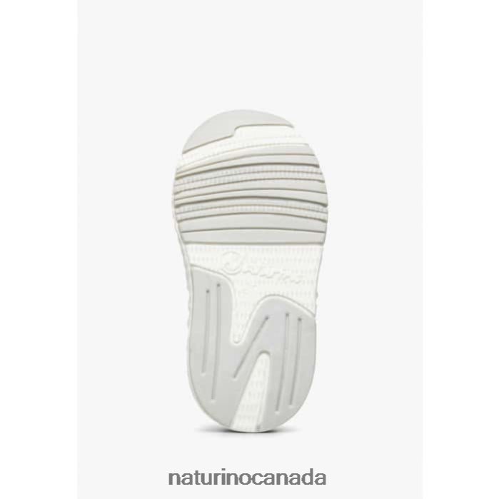 Kids JESKO VL. Z2N0TL516 Naturino Leather and Technical Fabric Sneakers Silver