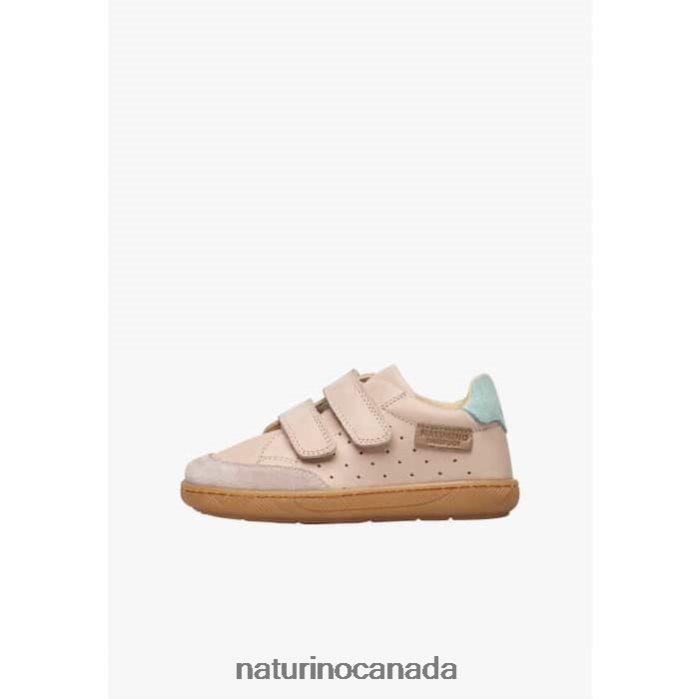 Kids KOALITOS Z2N0TL481 Naturino Nappa Leather and Suede Sneakers Pink