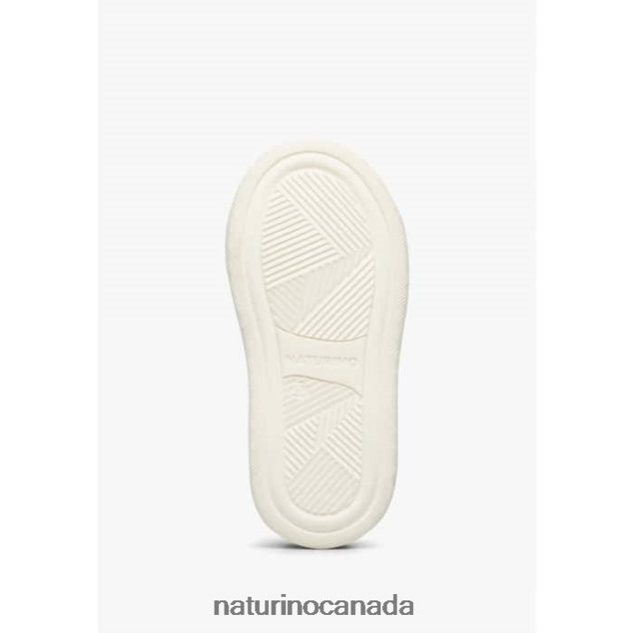 Kids KOZUC VL Z2N0TL405 Naturino Leather and Suede Sneakers Silver-White