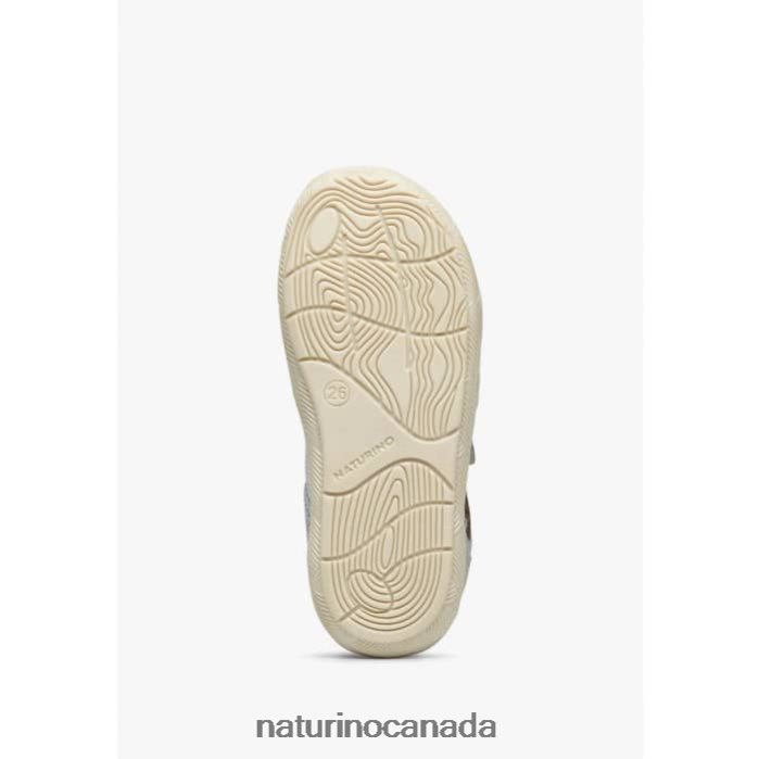 Kids LILOX VL Z2N0TL478 Naturino Suede and Fabric Sneakers Grey-Yellow