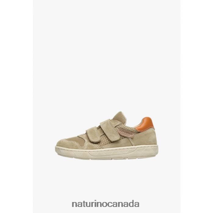 Kids LILOX VL Z2N0TL492 Naturino Suede and Fabric Sneakers Grey-Orange