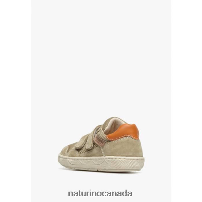 Kids LILOX VL Z2N0TL492 Naturino Suede and Fabric Sneakers Grey-Orange
