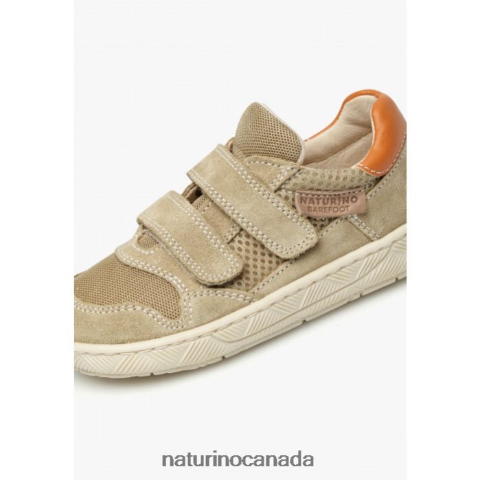 Kids LILOX VL Z2N0TL492 Naturino Suede and Fabric Sneakers Grey-Orange