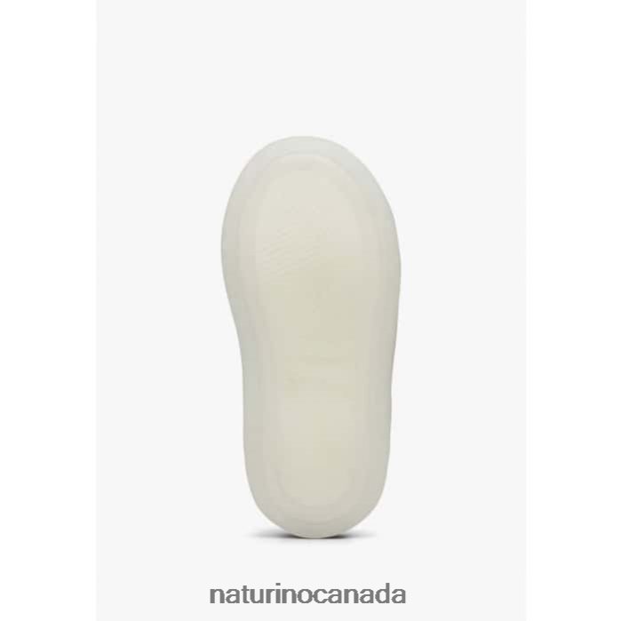 Kids OWIE VL Z2N0TL417 Naturino Leather Sneakers with Butterfly Print Silver