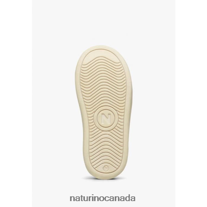 Kids PINN VL. Z2N0TL427 Naturino Leather and Suede Sneakers White-Beige