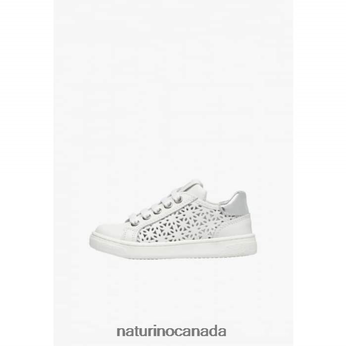 Kids QELL ZIP. Z2N0TL460 Naturino Leather Sneakers White