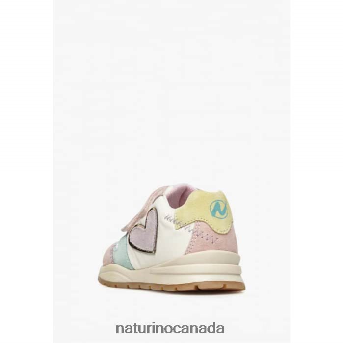 Kids QUELLY VL Z2N0TL412 Naturino Suede and Fabric Sneakers Pink-White