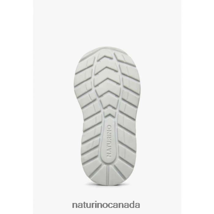 Kids QUELLY VL Z2N0TL449 Naturino Leather and Fabric Sneakers White-Pink