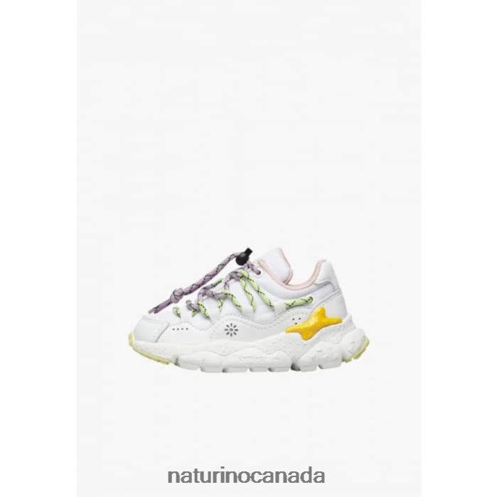 Kids RAIKIRI JUNIOR. Z2N0TL38 Naturino Faux Leather and Technical Fabric Sneakers White