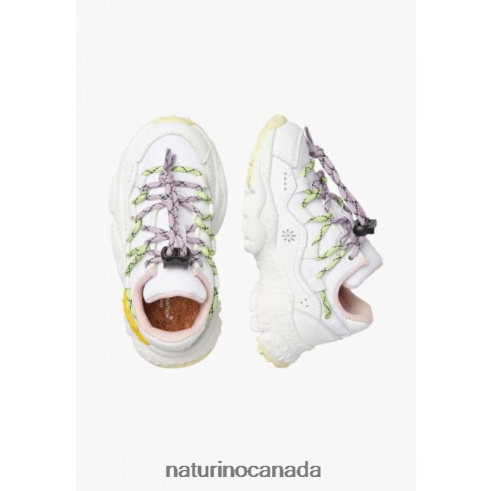 Kids RAIKIRI JUNIOR. Z2N0TL38 Naturino Faux Leather and Technical Fabric Sneakers White