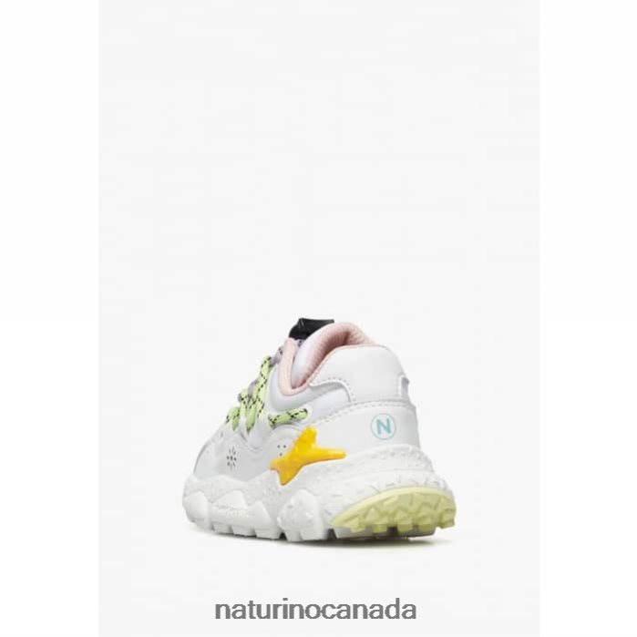 Kids RAIKIRI JUNIOR. Z2N0TL38 Naturino Faux Leather and Technical Fabric Sneakers White