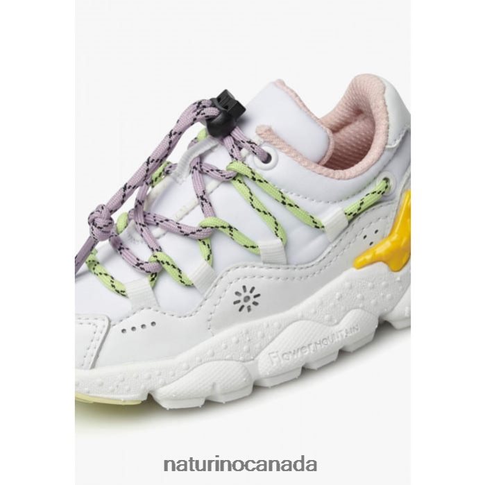 Kids RAIKIRI JUNIOR. Z2N0TL38 Naturino Faux Leather and Technical Fabric Sneakers White