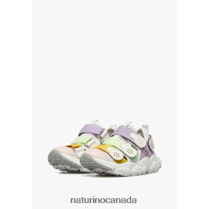 Kids RAY JUNIOR VL. Z2N0TL31 Naturino Eco Leather and Fabric Sneakers Pink-Green