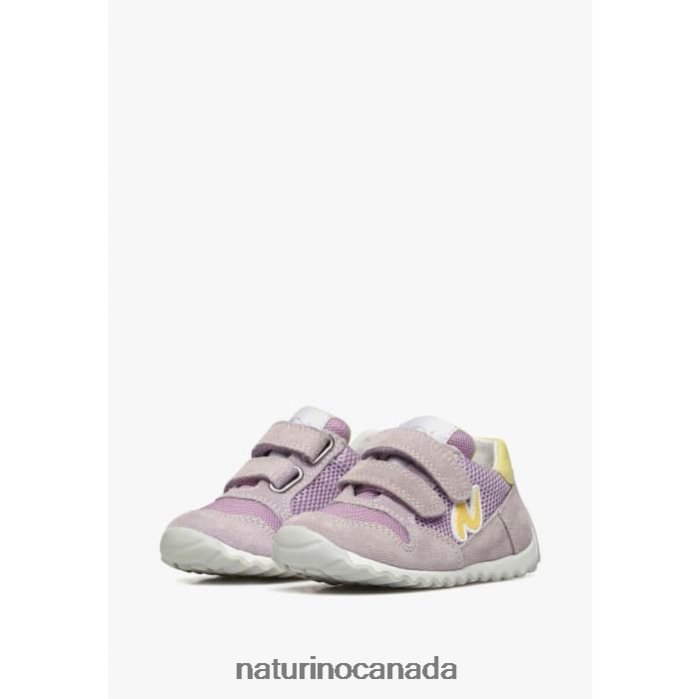 Kids SAMMY 2 VL. Z2N0TL372 Naturino Leather and Fabric Sneakers Lilac