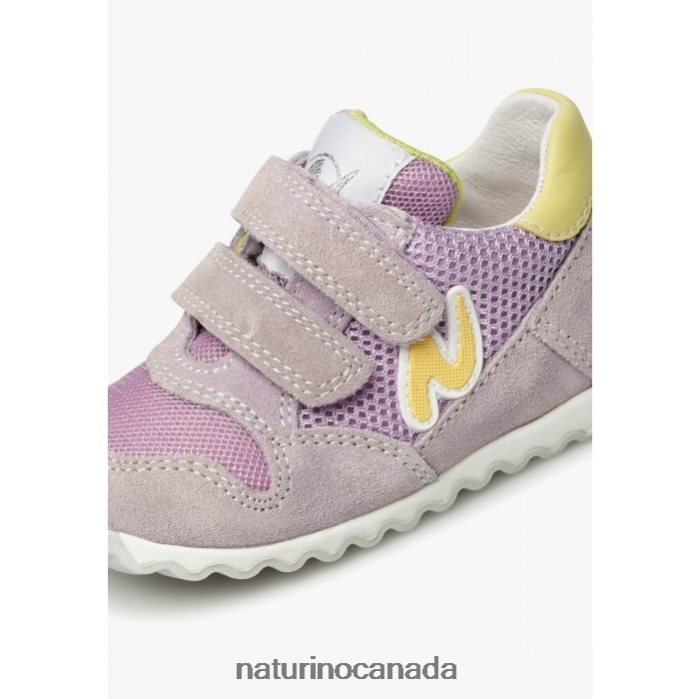 Kids SAMMY 2 VL. Z2N0TL372 Naturino Leather and Fabric Sneakers Lilac