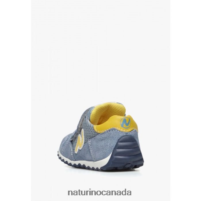 Kids SAMMY 2 VL. Z2N0TL415 Naturino Leather and Fabric Sneakers Light Blue