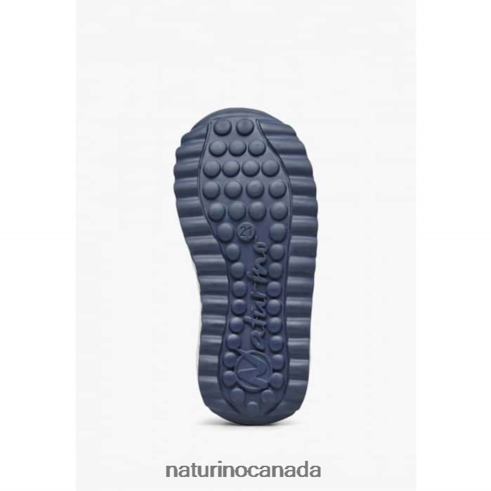 Kids SAMMY 2 VL. Z2N0TL493 Naturino Leather and Fabric Sneakers Navy