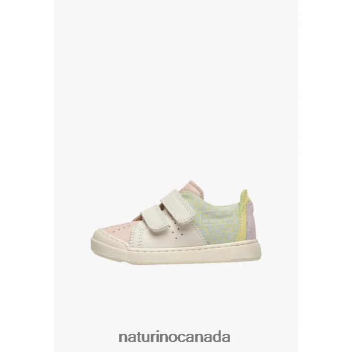 Kids TRAJAN VL Z2N0TL398 Naturino Leather and Suede Sneakers Pink-Cream