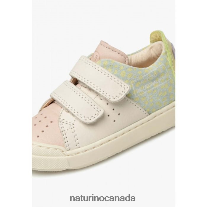 Kids TRAJAN VL Z2N0TL398 Naturino Leather and Suede Sneakers Pink-Cream