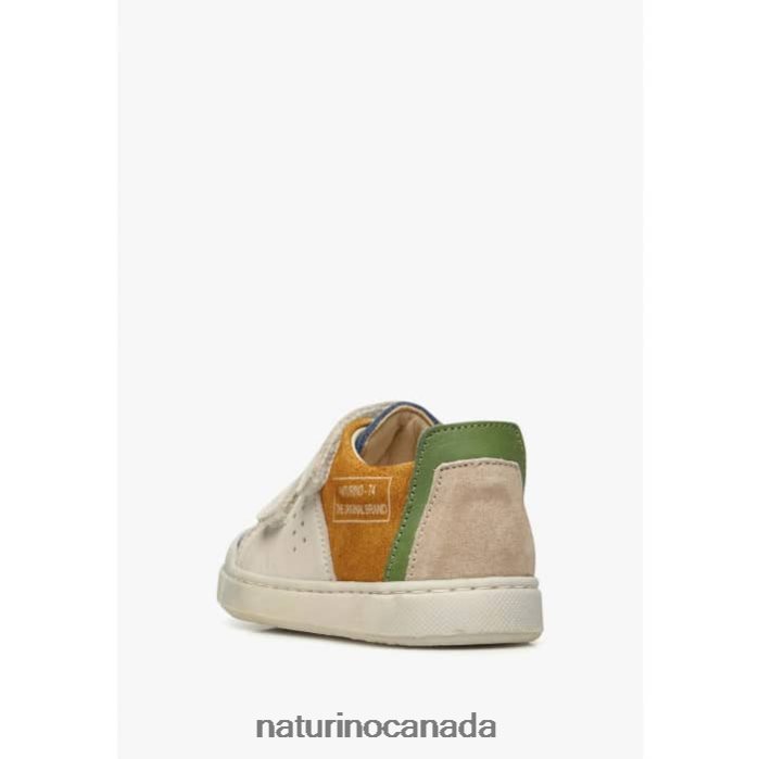 Kids TRAJAN VL Z2N0TL499 Naturino Leather and Suede Sneakers Blue-Cognac