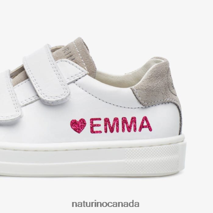 Kids TWINS VL Z2N0TL603 Naturino Leather Sneakers Grey/White