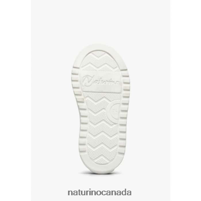 Kids WAVE VL. Z2N0TL444 Naturino Leather and Fabric Sneakers Blue-White