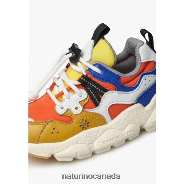 Kids YAMANO 3 JUNIOR. Z2N0TL33 Naturino Eco Leather and Technical Fabric Sneakers Orange