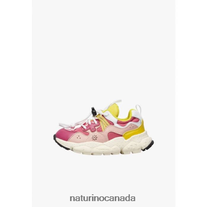 Kids YAMANO 3 JUNIOR. Z2N0TL36 Naturino Eco Leather and Technical Fabric Sneakers Fuchsia